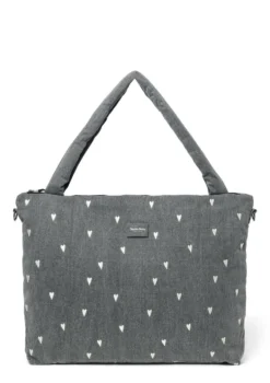 Wickeltasche 'Denim Diaper Bag' Grey Hearts