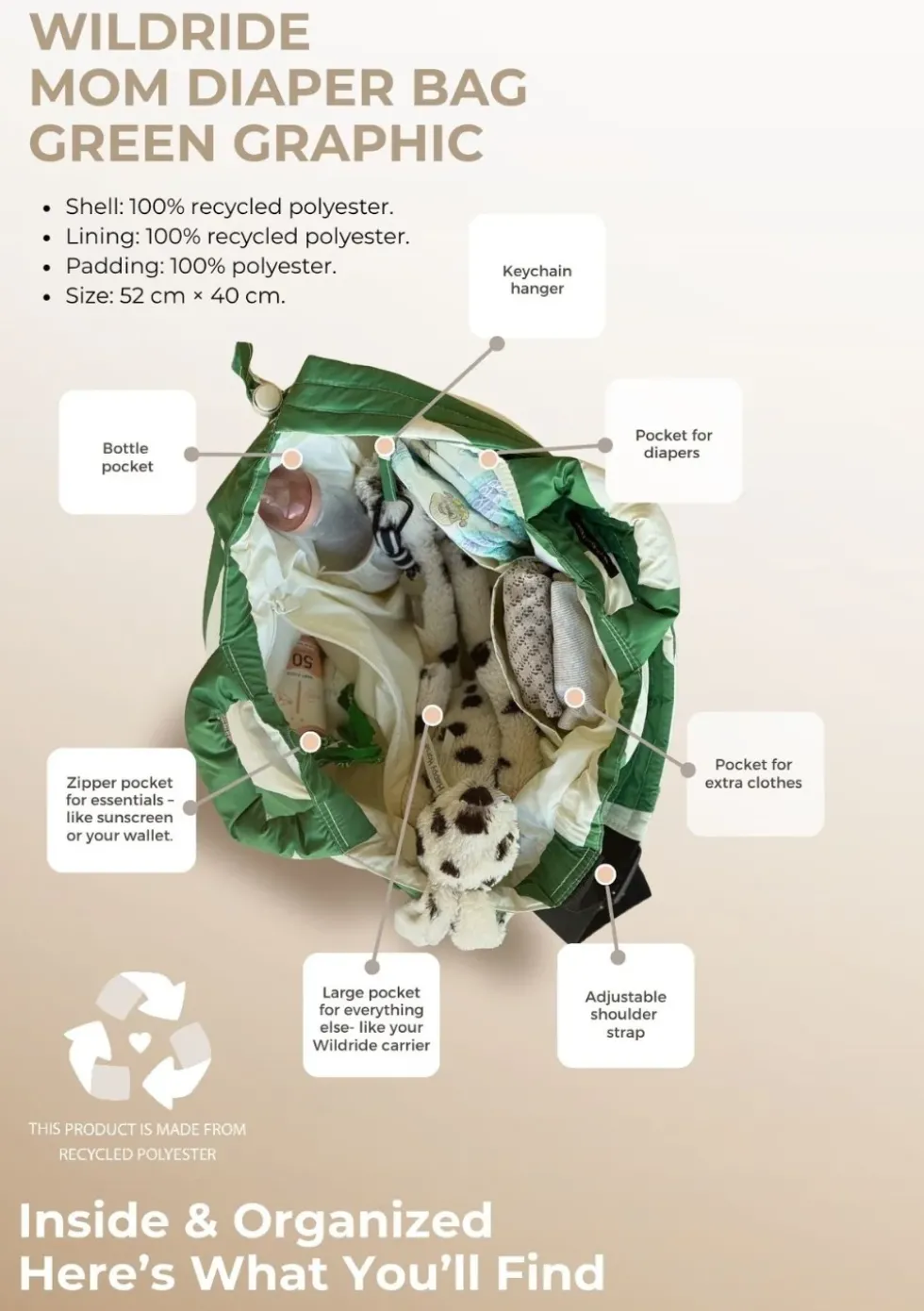Wickeltasche Green Graphic