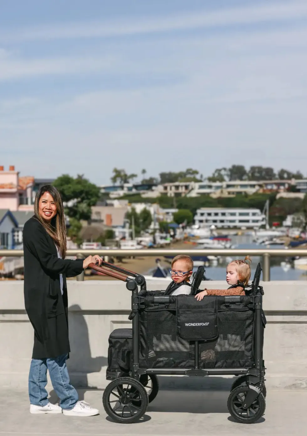 W2 Luxe Pro Kinderwagen 2-Sitzer Sandy Beige